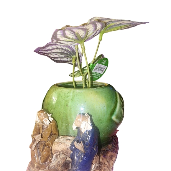 Vintage Chinese mudmen with artificial plant - Picture 10 of 10